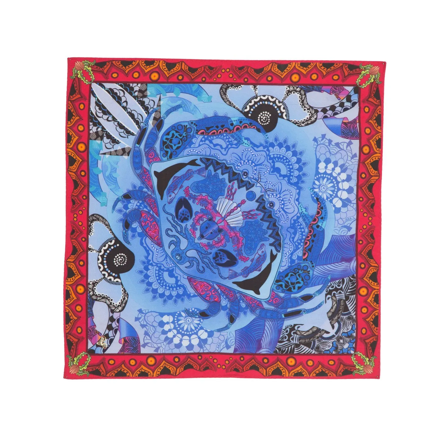 Crab Silk Square Scarf