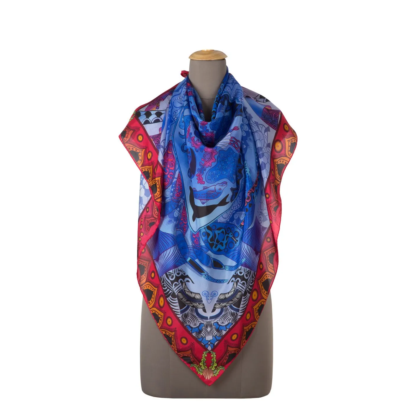 Crab Silk Square Scarf