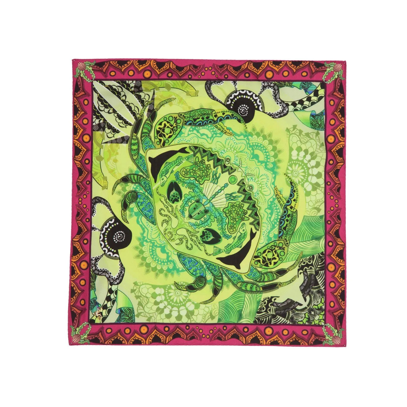 Crab Silk Square Scarf