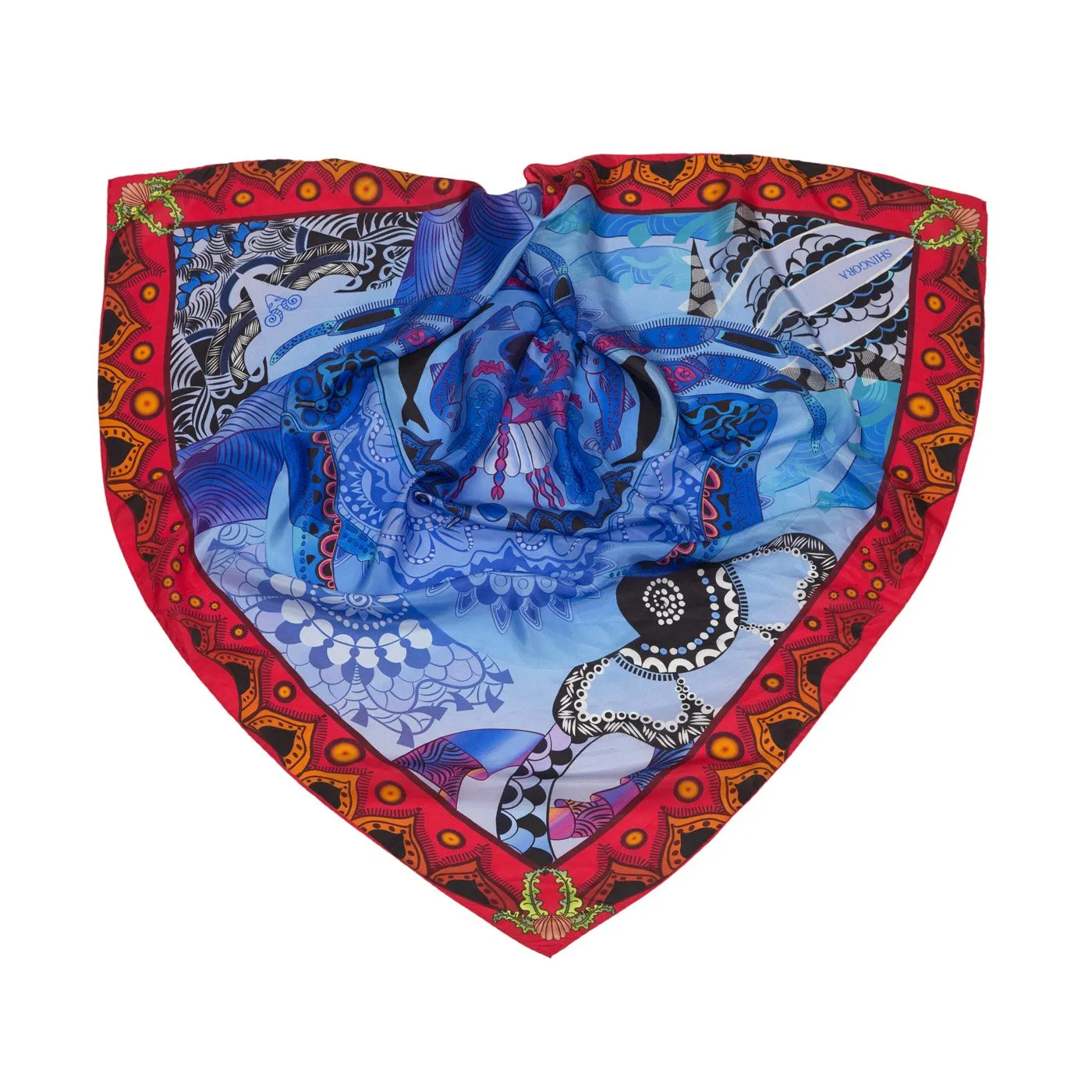 Crab Silk Square Scarf