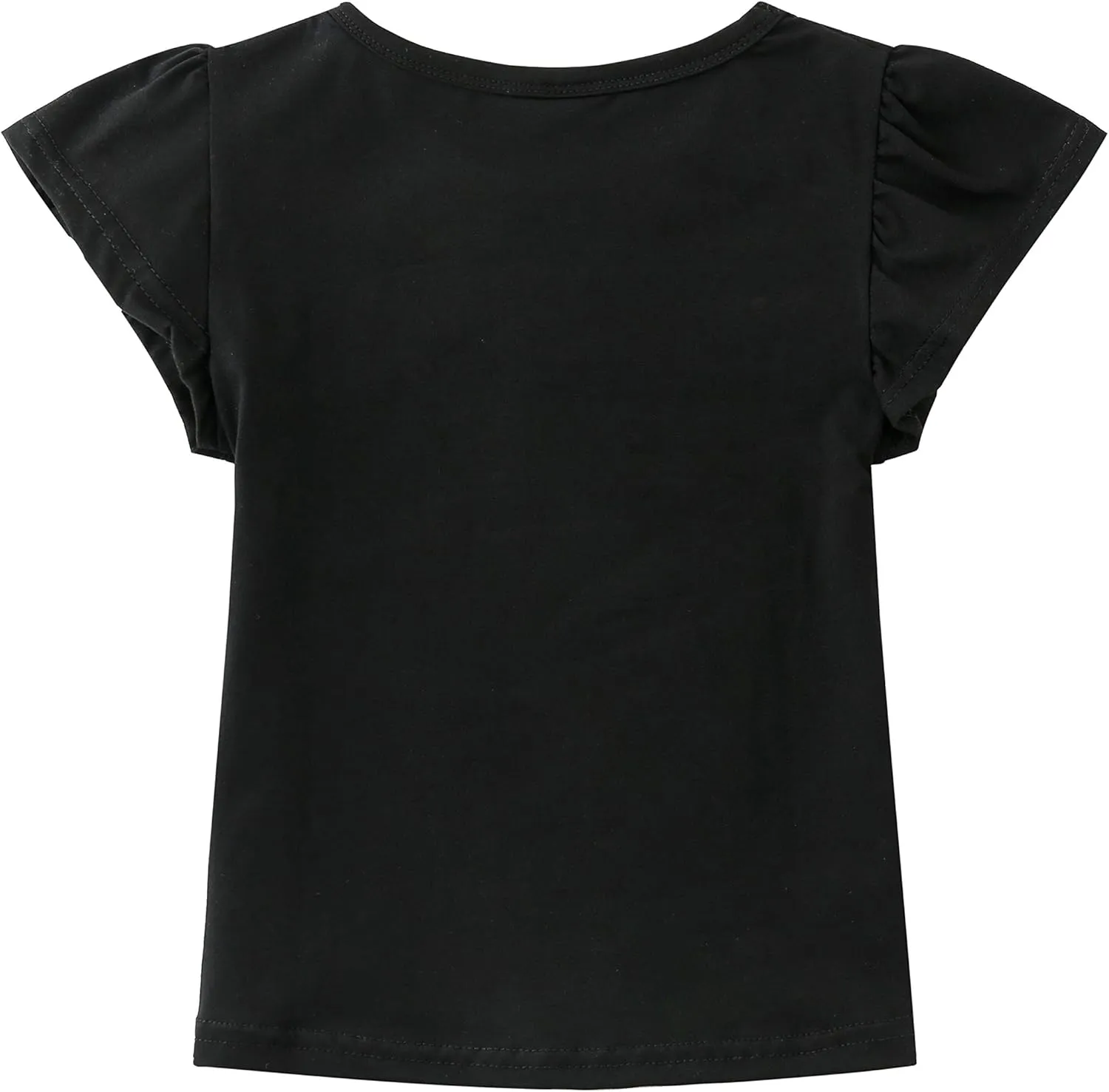 CREATOR Toddler Baby Girl Ruffle Sleeve Shirt Basic Plain Cotton T-Shirts Tops Tee Clothes