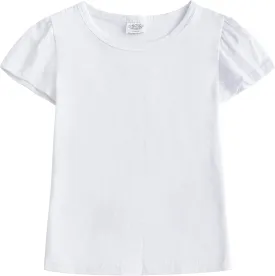 CREATOR Toddler Baby Girl Ruffle Sleeve Shirt Basic Plain Cotton T-Shirts Tops Tee Clothes