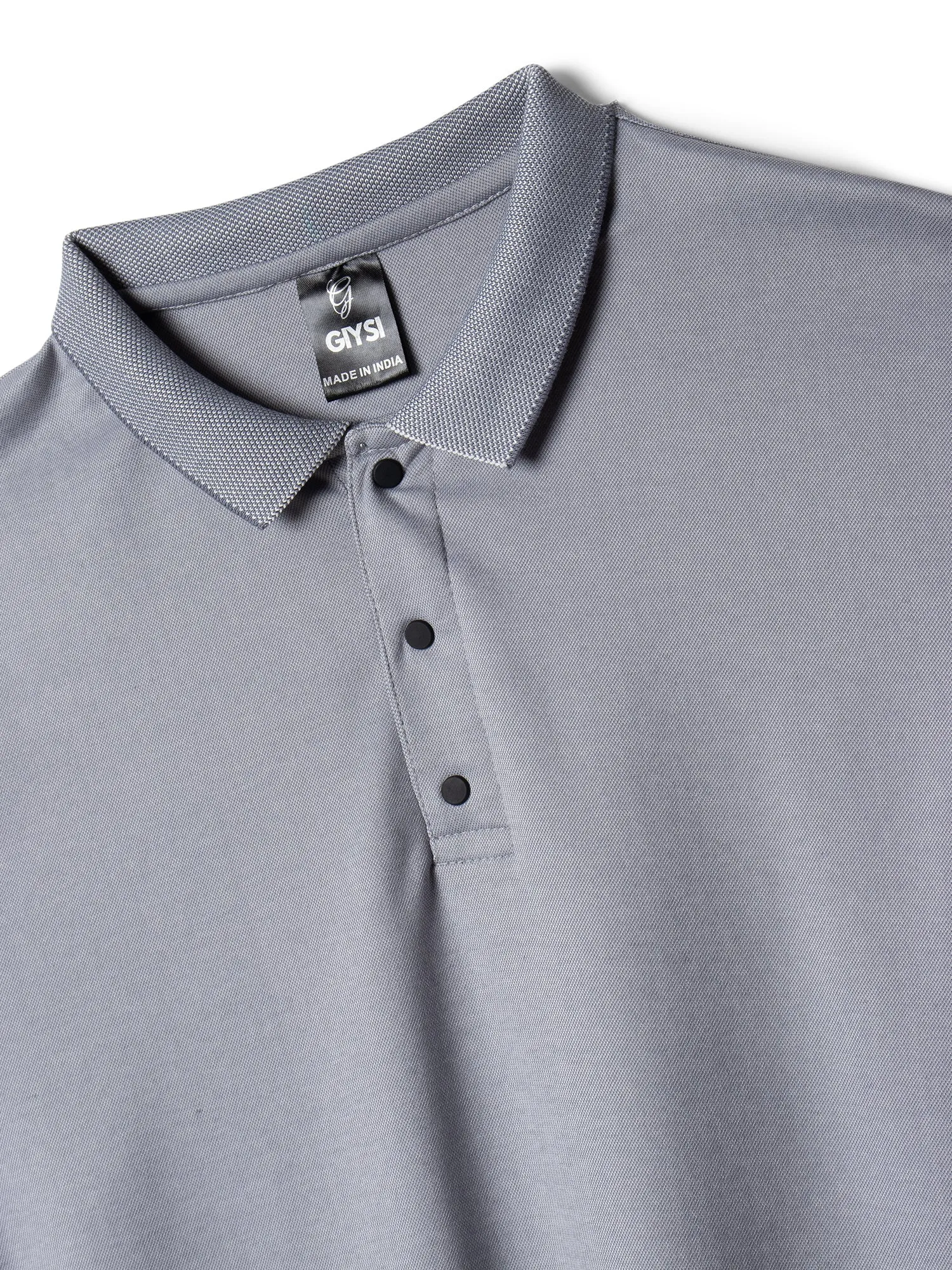 Cross Knit Grey Polo T-shirt