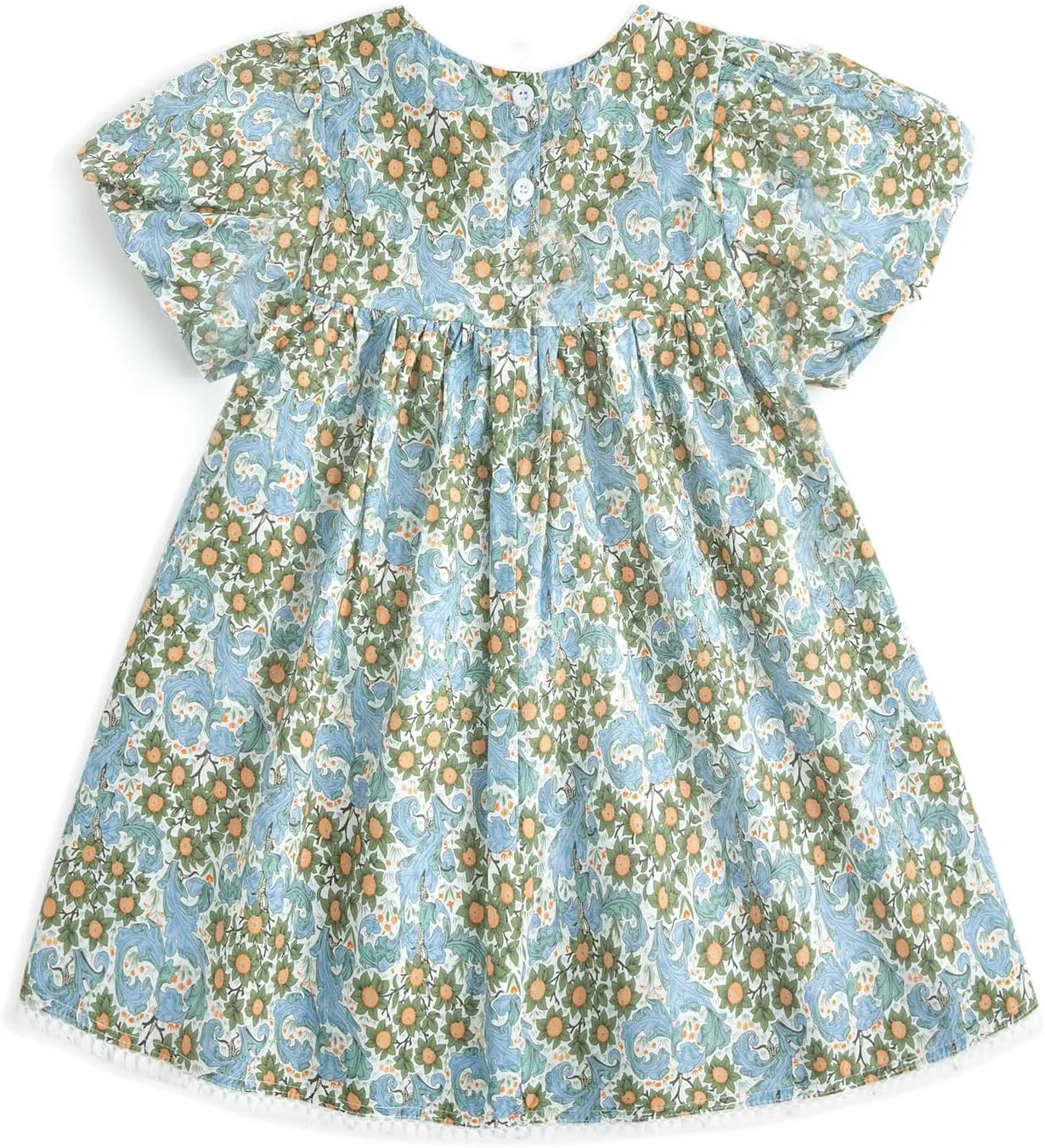 Curipeer Little Girls Summer Dress Floral Short Sleeve Cotton Casual Outfit Dress 12M-8Y
