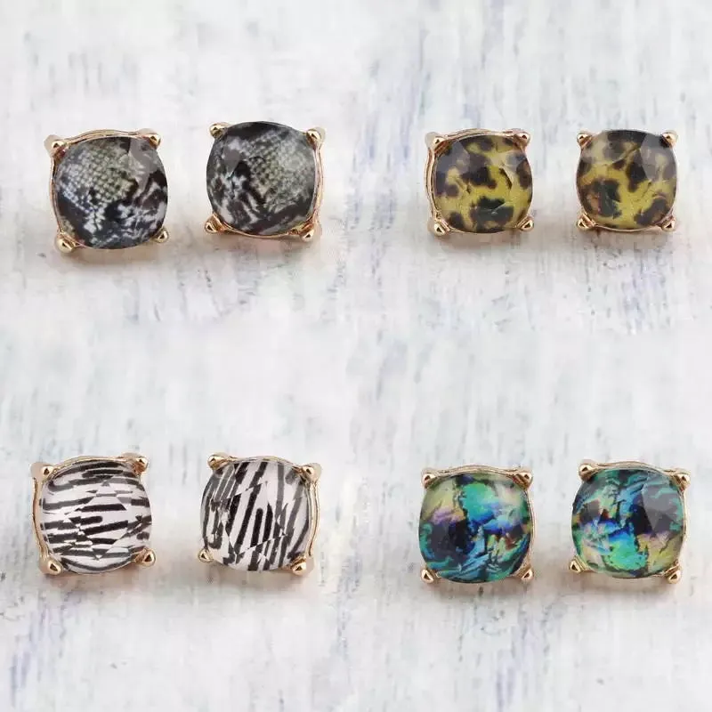 Cushion Cut Stud Earrings (Various Styles)