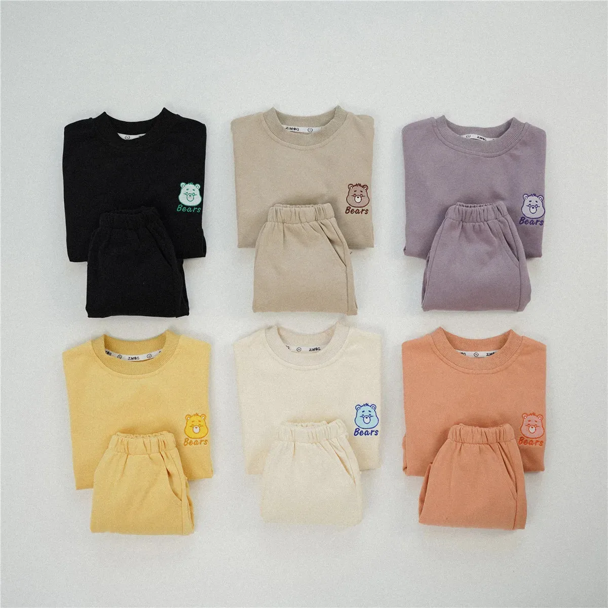 Cute Bear Sweatshirt & Pants Set