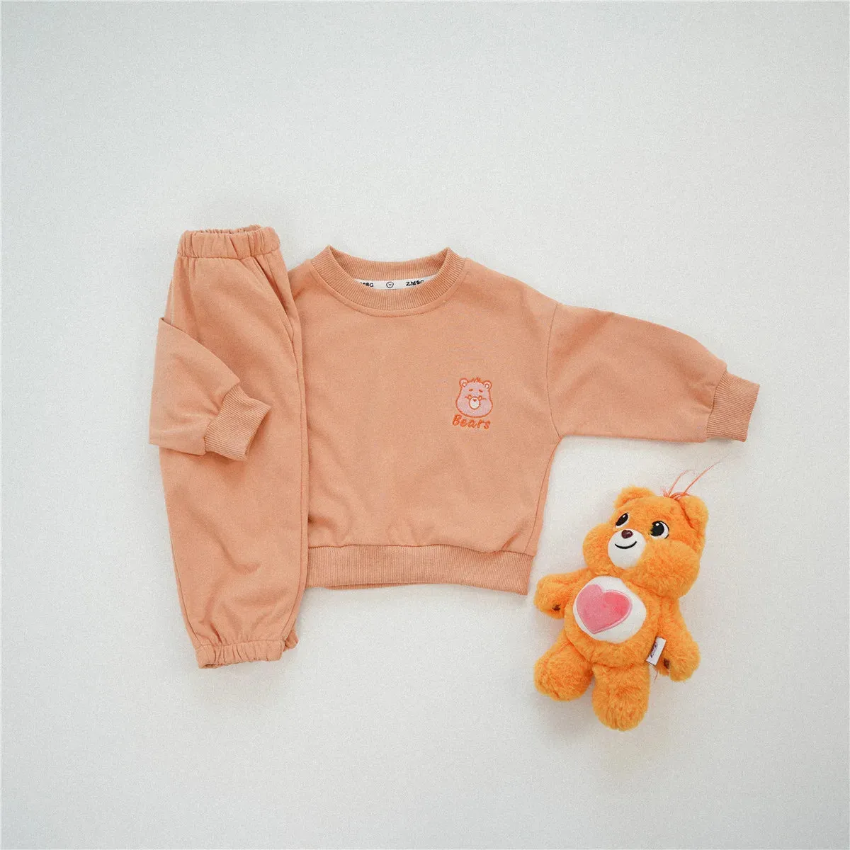 Cute Bear Sweatshirt & Pants Set