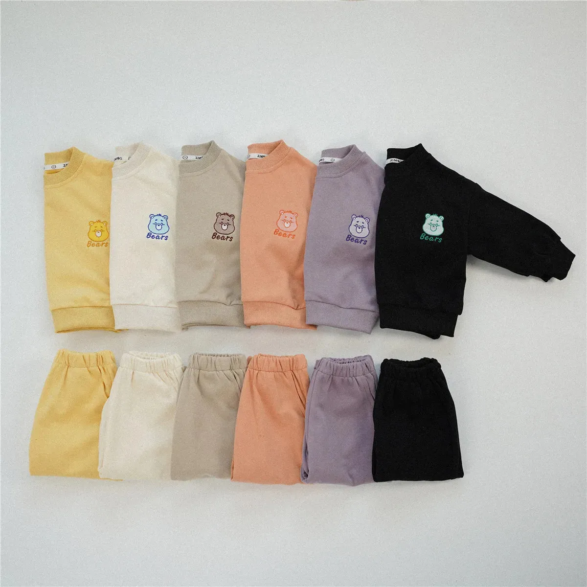 Cute Bear Sweatshirt & Pants Set