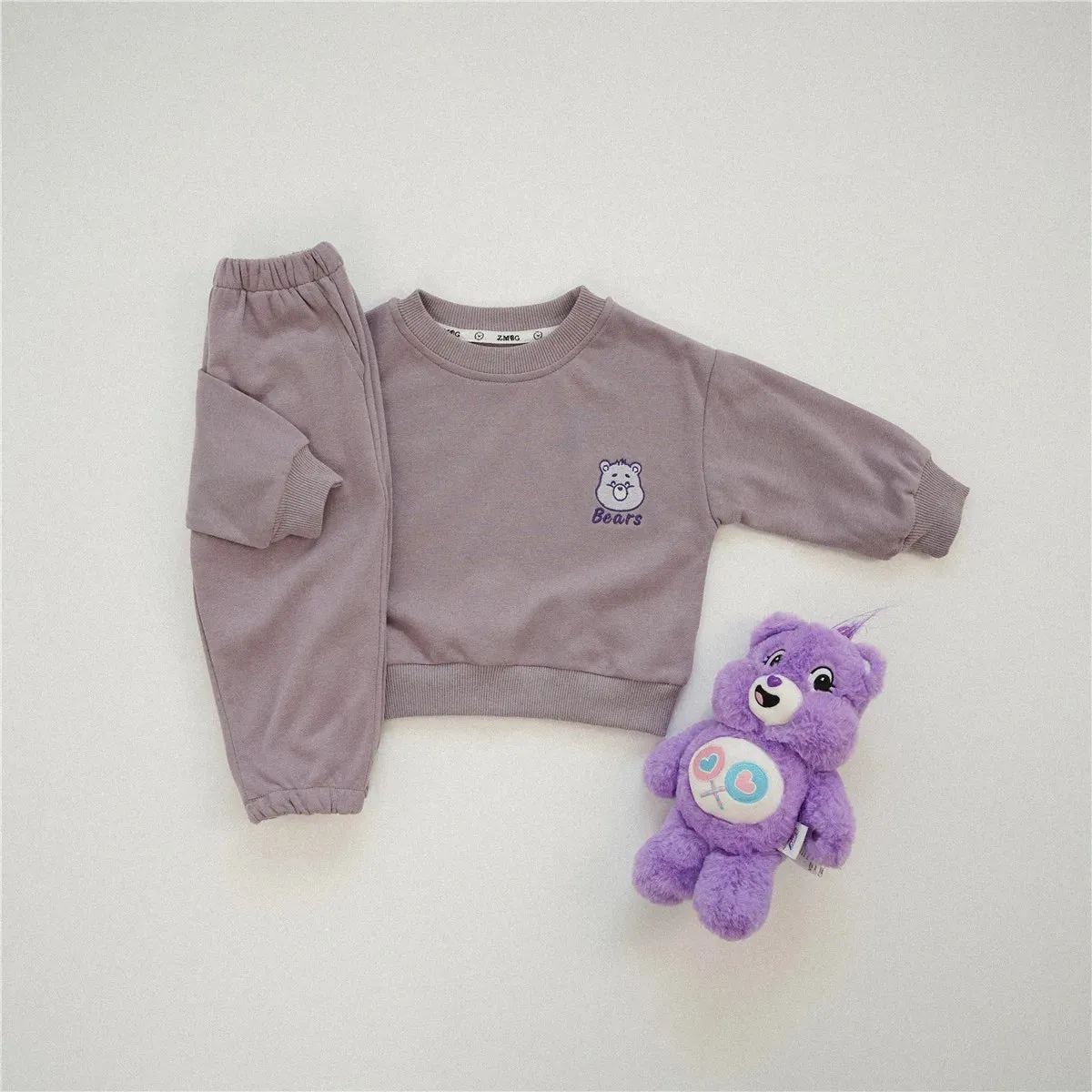 Cute Bear Sweatshirt & Pants Set