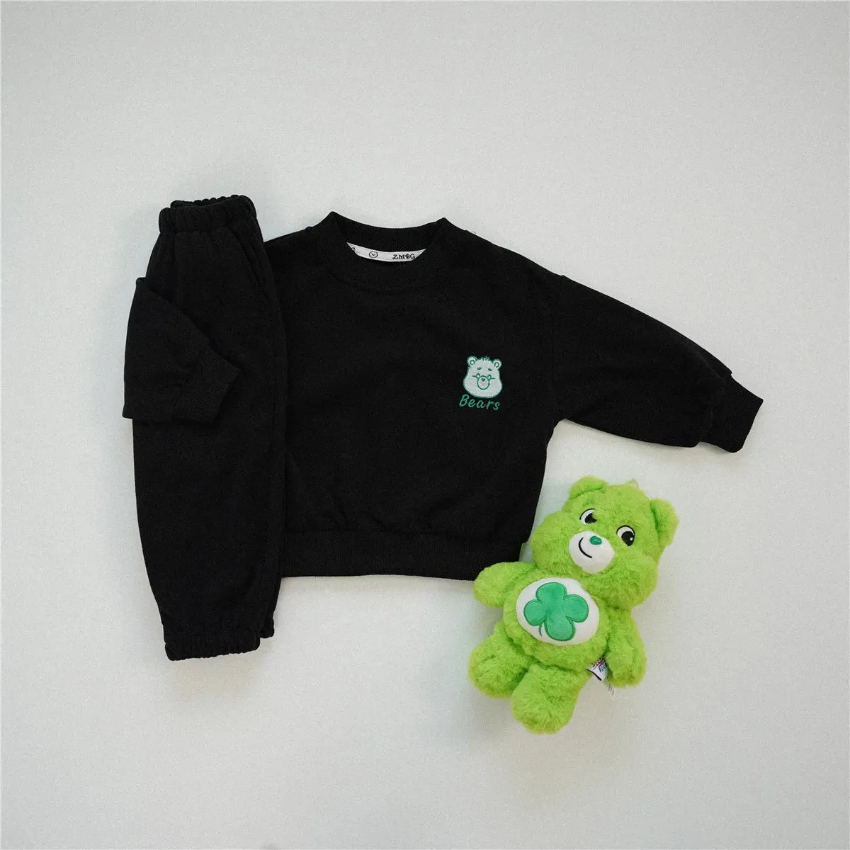 Cute Bear Sweatshirt & Pants Set