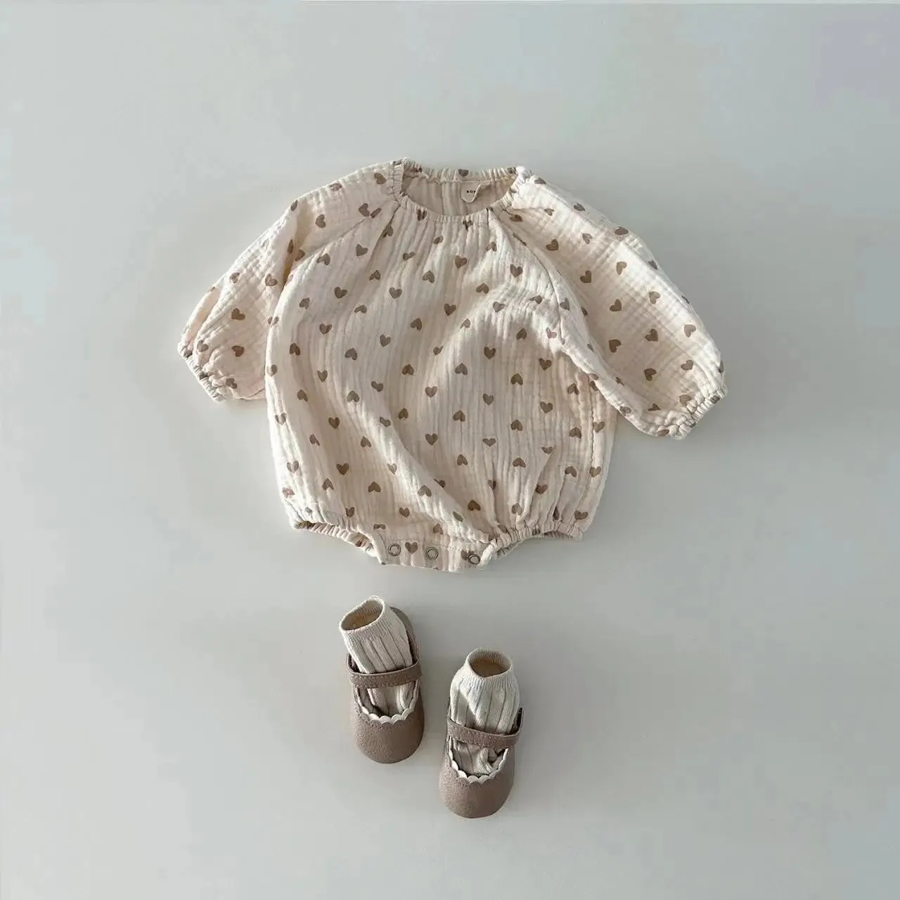 Cute Patterned Long-Sleeved Onesie