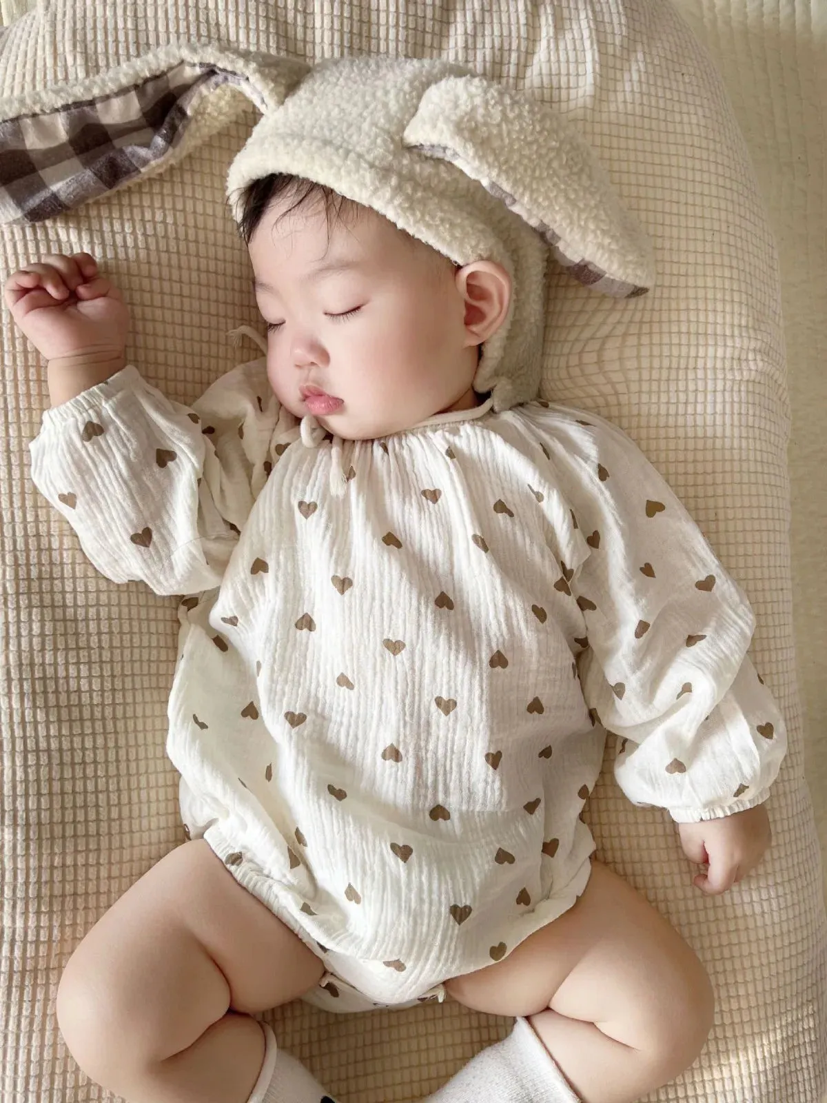 Cute Patterned Long-Sleeved Onesie