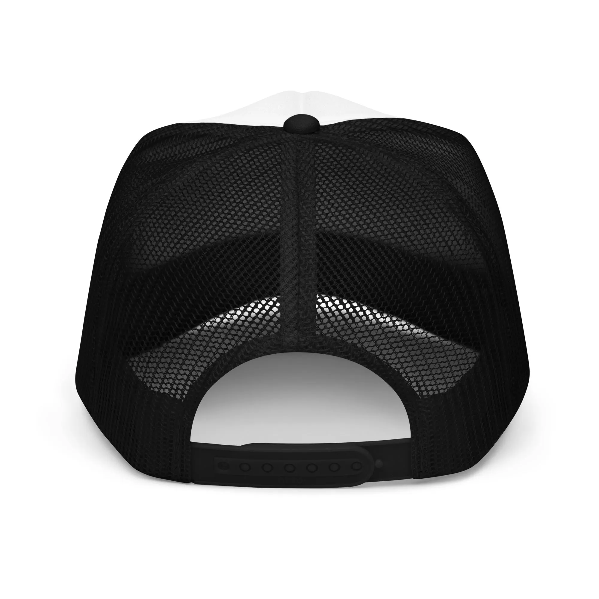 DET Foam Trucker Hat - Embroidered - Black / White