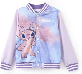 Disney Minnie Mouse Mickey Mouse Stitch Kids Varsity Bomber Jacket Lightweight Button-up Sweatshirt Toddler-Big Kids
