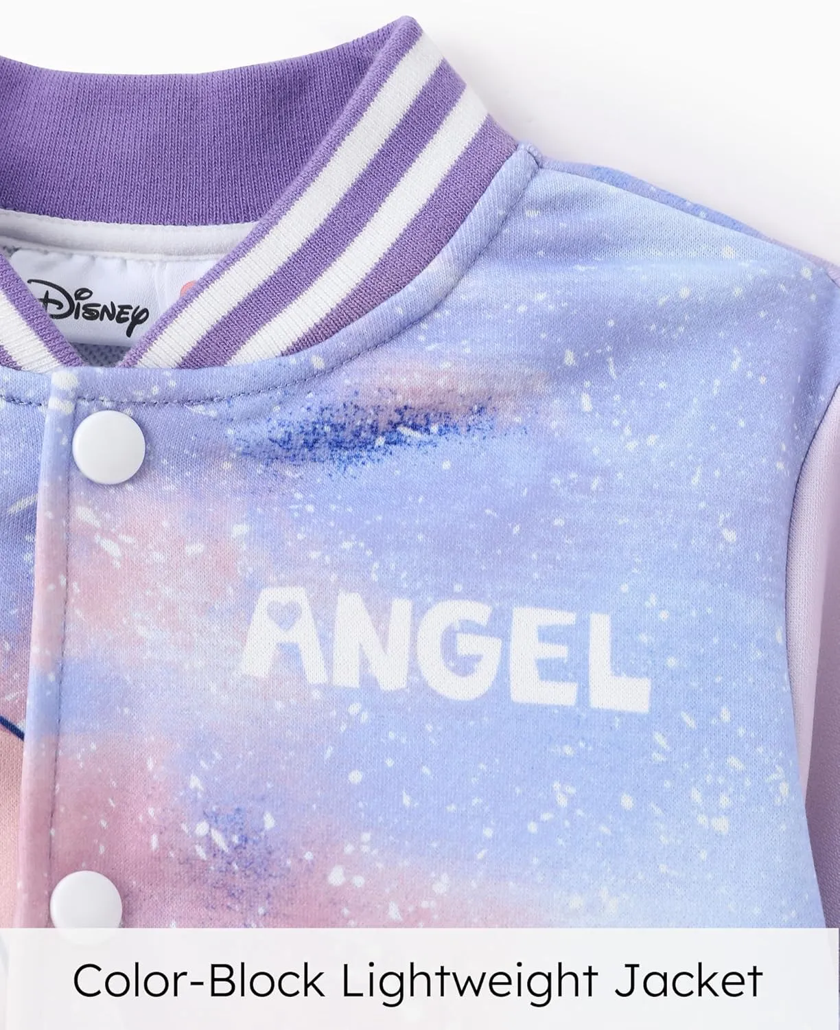 Disney Minnie Mouse Mickey Mouse Stitch Kids Varsity Bomber Jacket Lightweight Button-up Sweatshirt Toddler-Big Kids