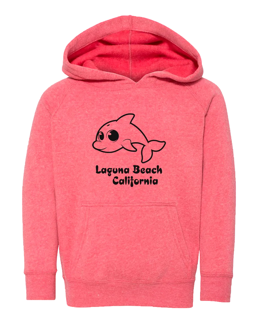 Dolphin Toon Toddler Hoodie - Pomegranate