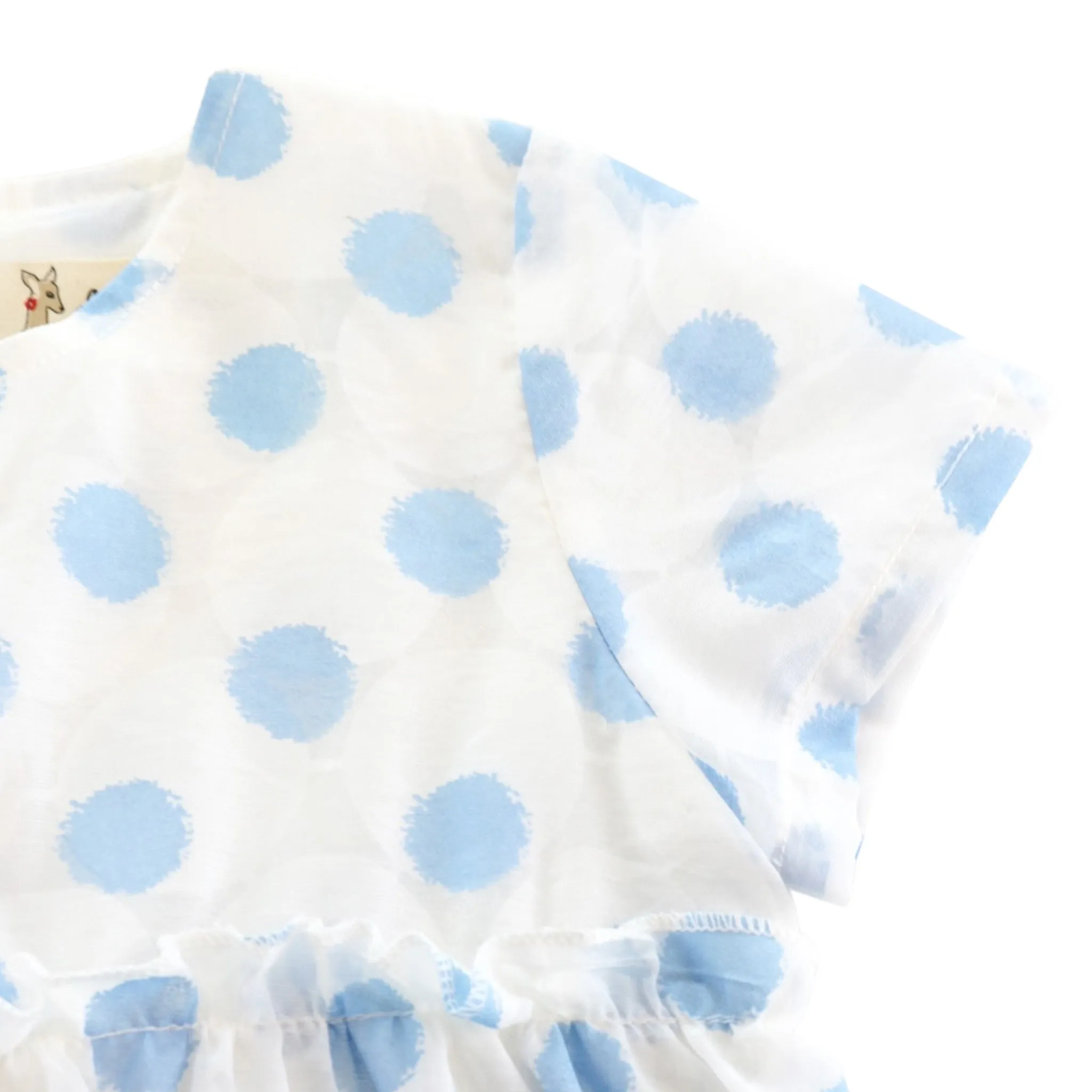 Dotted Sheer Blouse - Blue