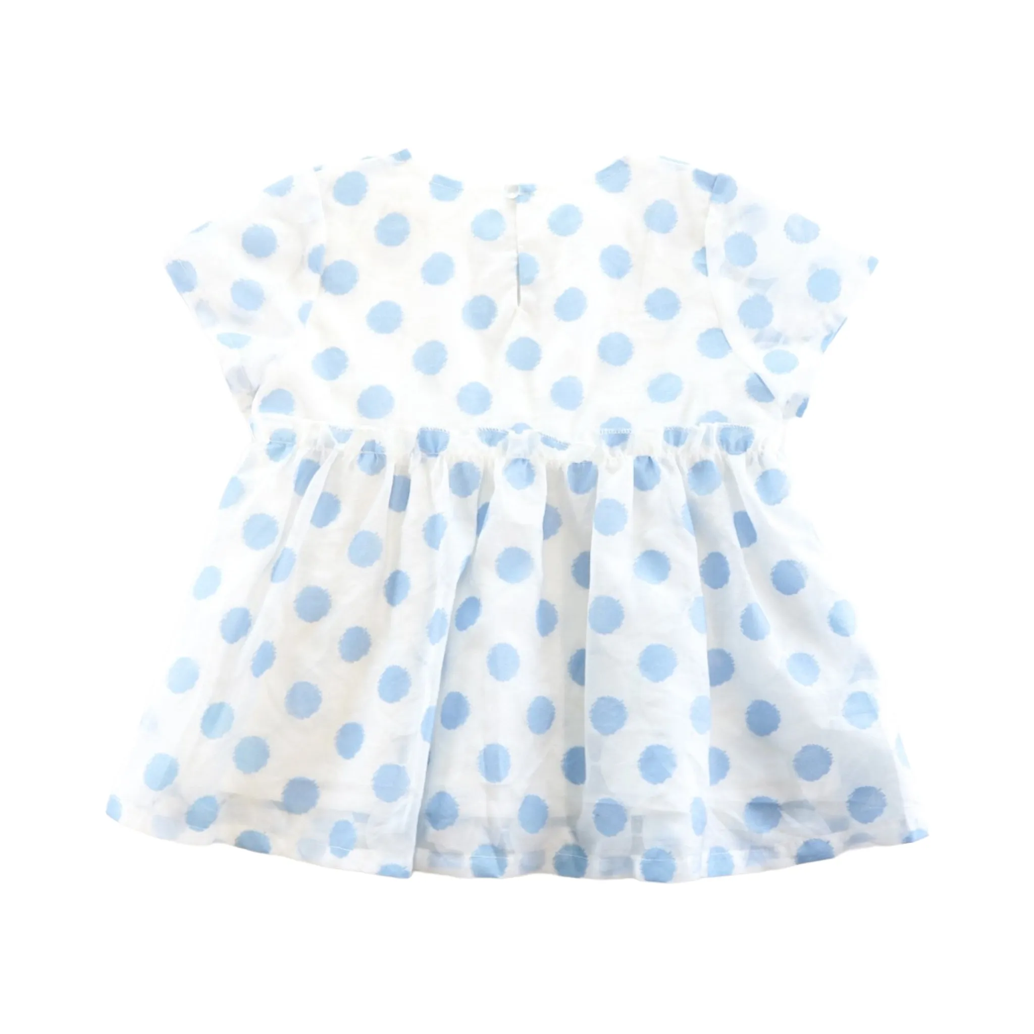 Dotted Sheer Blouse - Blue