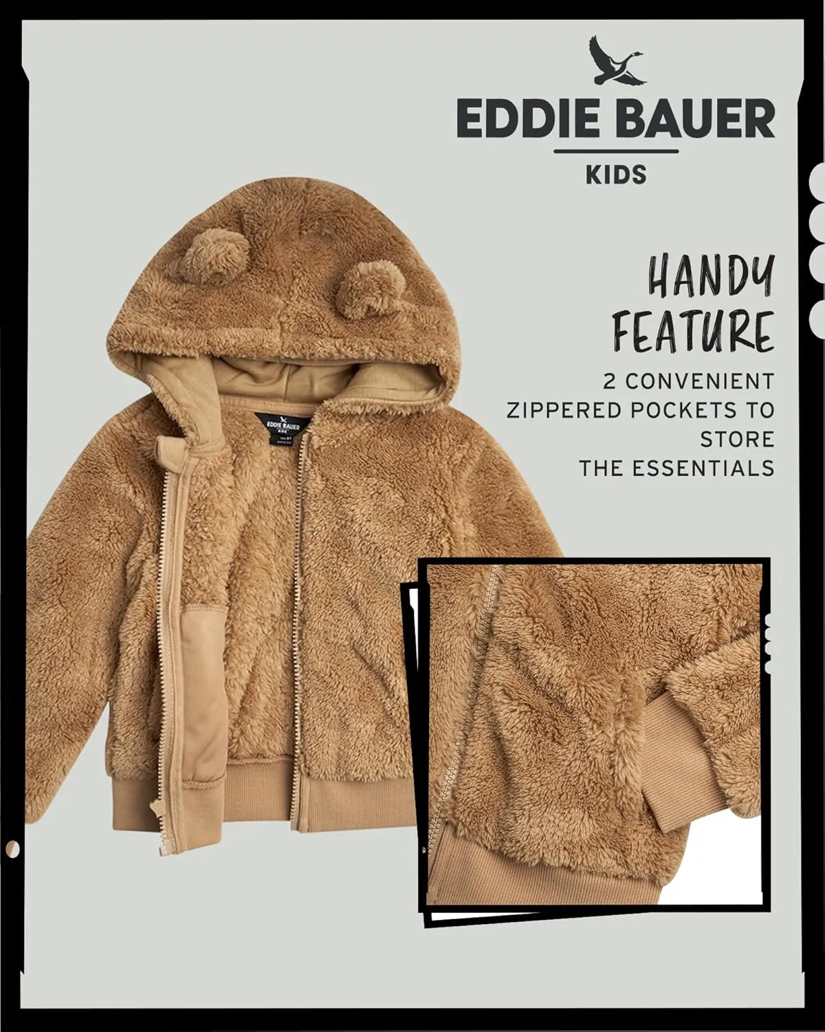 Eddie Bauer Toddler Zip Up Hoodie - Kids' Ultra Soft Sherpa Fleece Hoodie Sweatshirt for Toddler Boys and Girls (2T-4T)