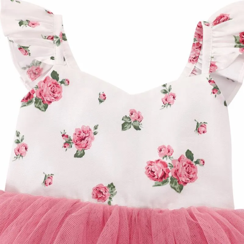 Eloise Dusty Pink Floral Baby Tutu Dress