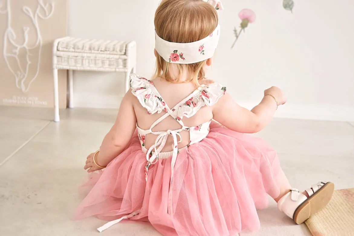 Eloise Dusty Pink Floral Baby Tutu Dress
