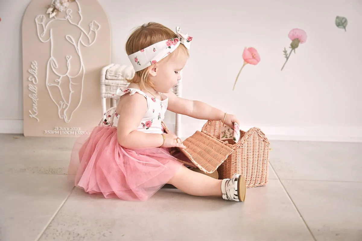 Eloise Dusty Pink Floral Baby Tutu Dress