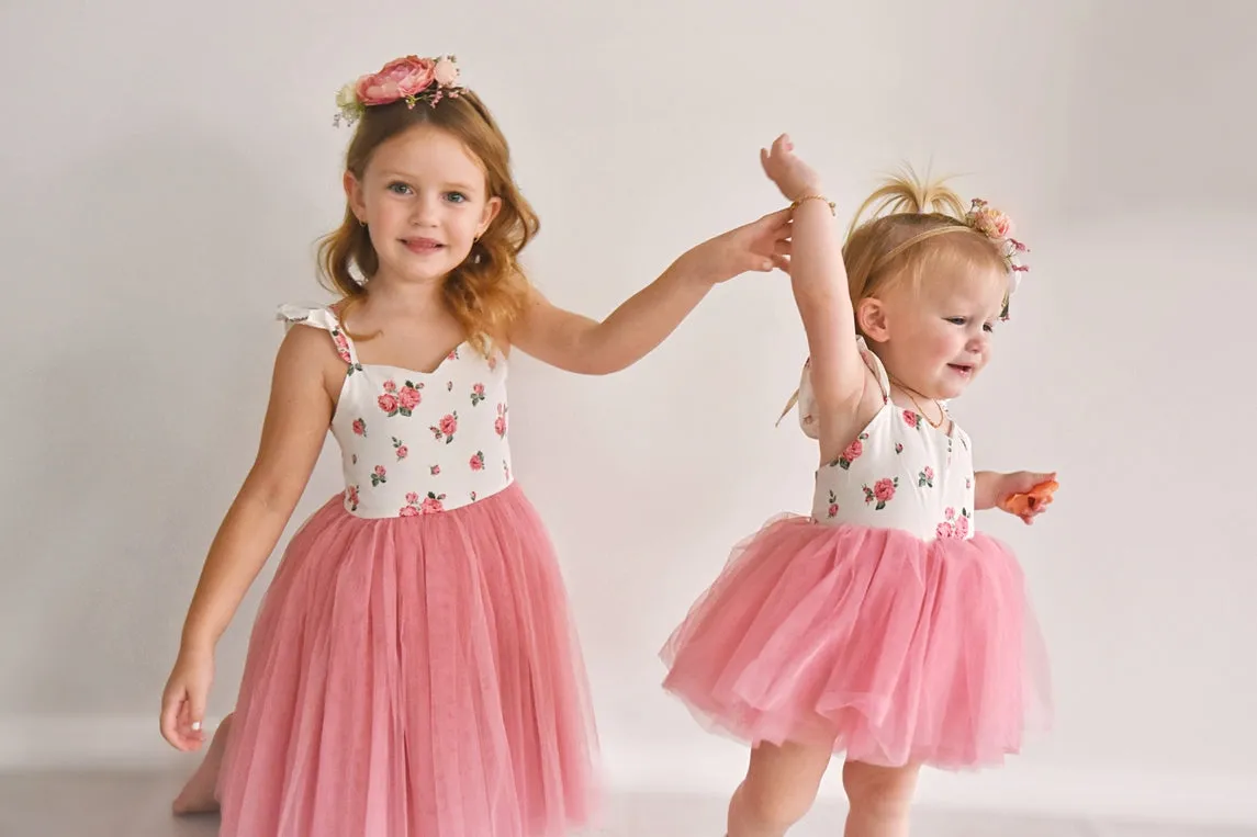 Eloise Dusty Pink Floral Baby Tutu Dress