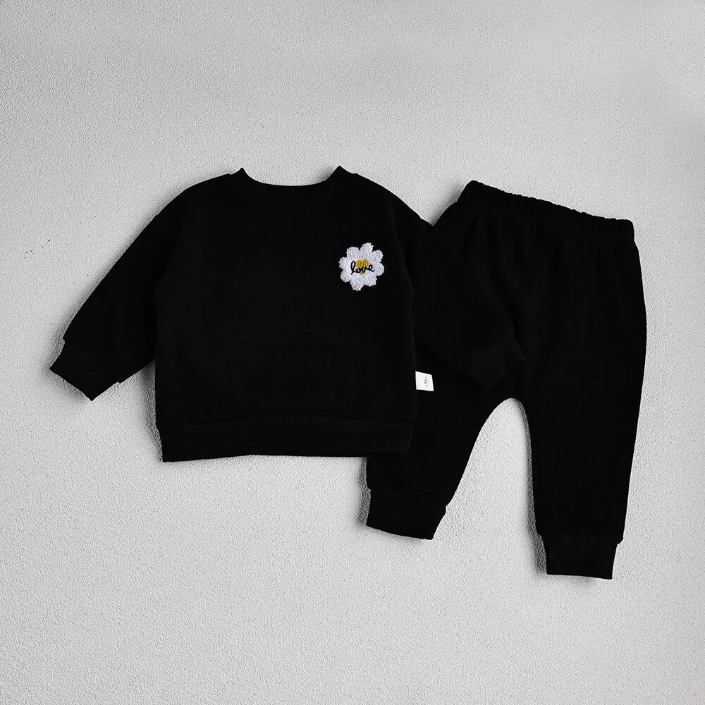Embroidered Cozy Kids Sweatsuit Set