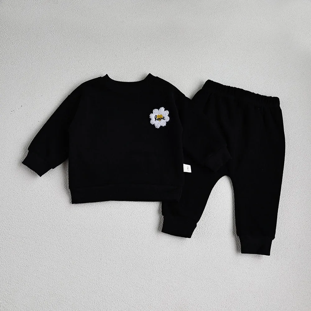 Embroidered Cozy Kids Sweatsuit Set