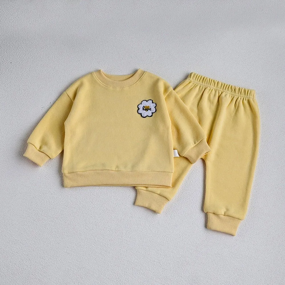 Embroidered Cozy Kids Sweatsuit Set