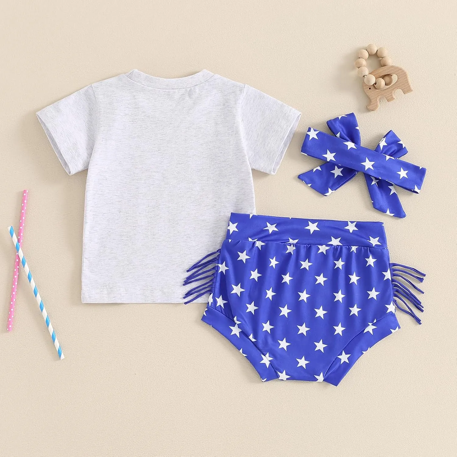 Fernvia Western Toddler Baby Girl Clothes Letter Short Sleeve T-Shirt Top   Tassel Shorts Outfits   Headband 3Pcs Set