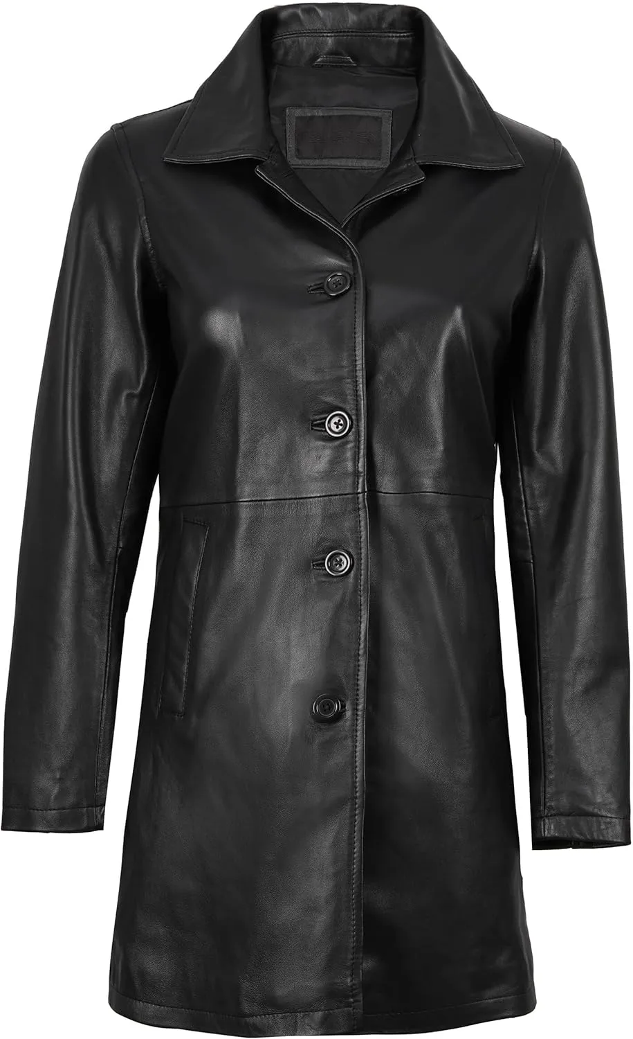 fjackets Lambskin Leather 3/4 Coat - A Fusion of Timeless Style & Modern Sophistication for Women