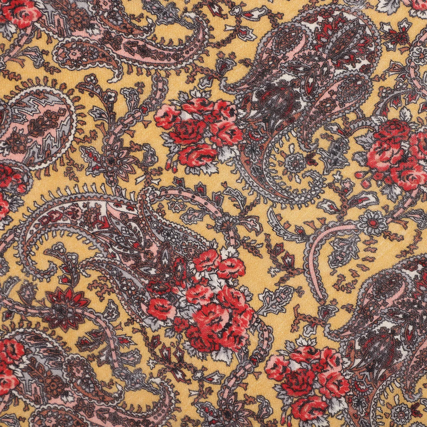 Floral Paisley Pure Woolen Beige Printed Shawl