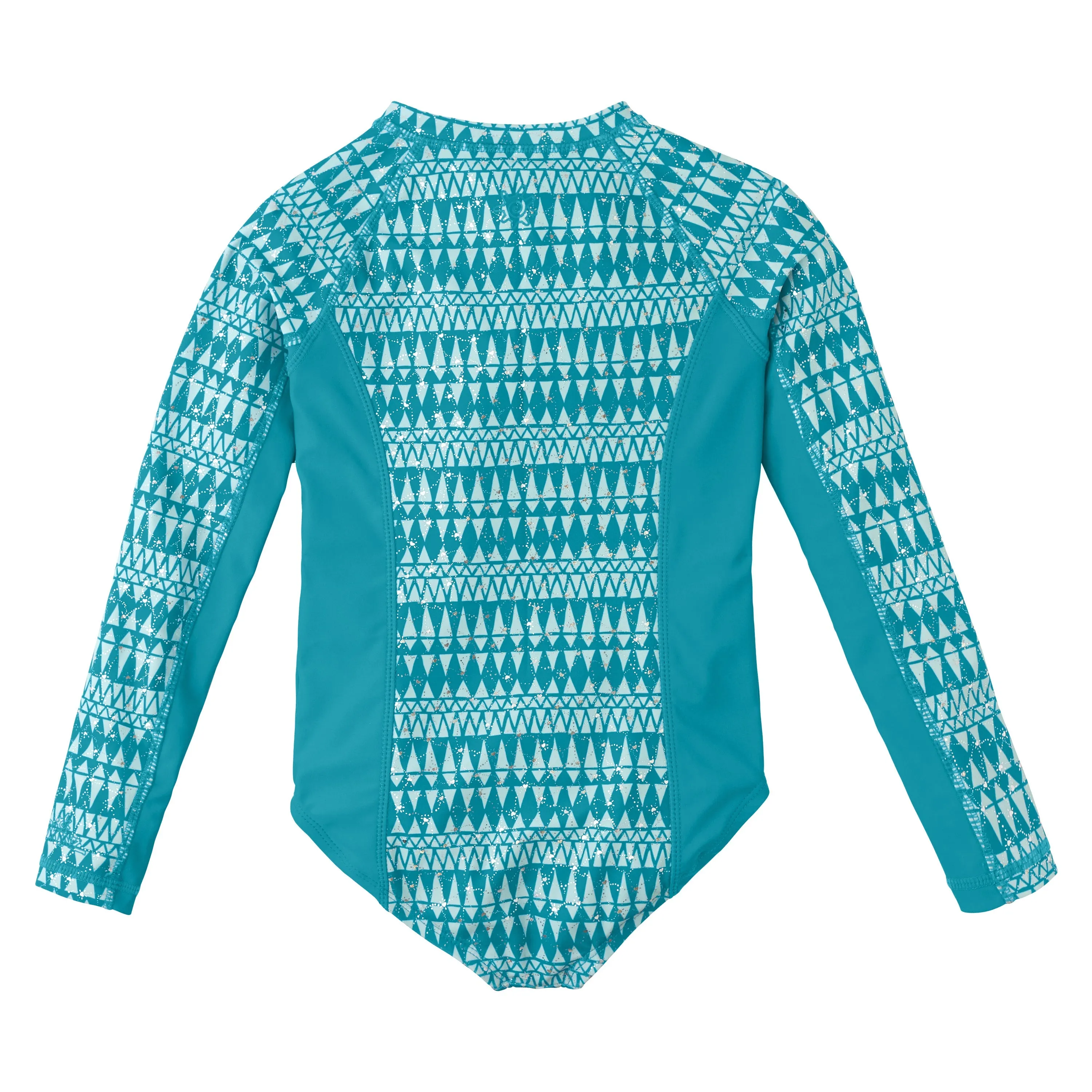 Girl's Long Sleeve Half Zip Swim Suit