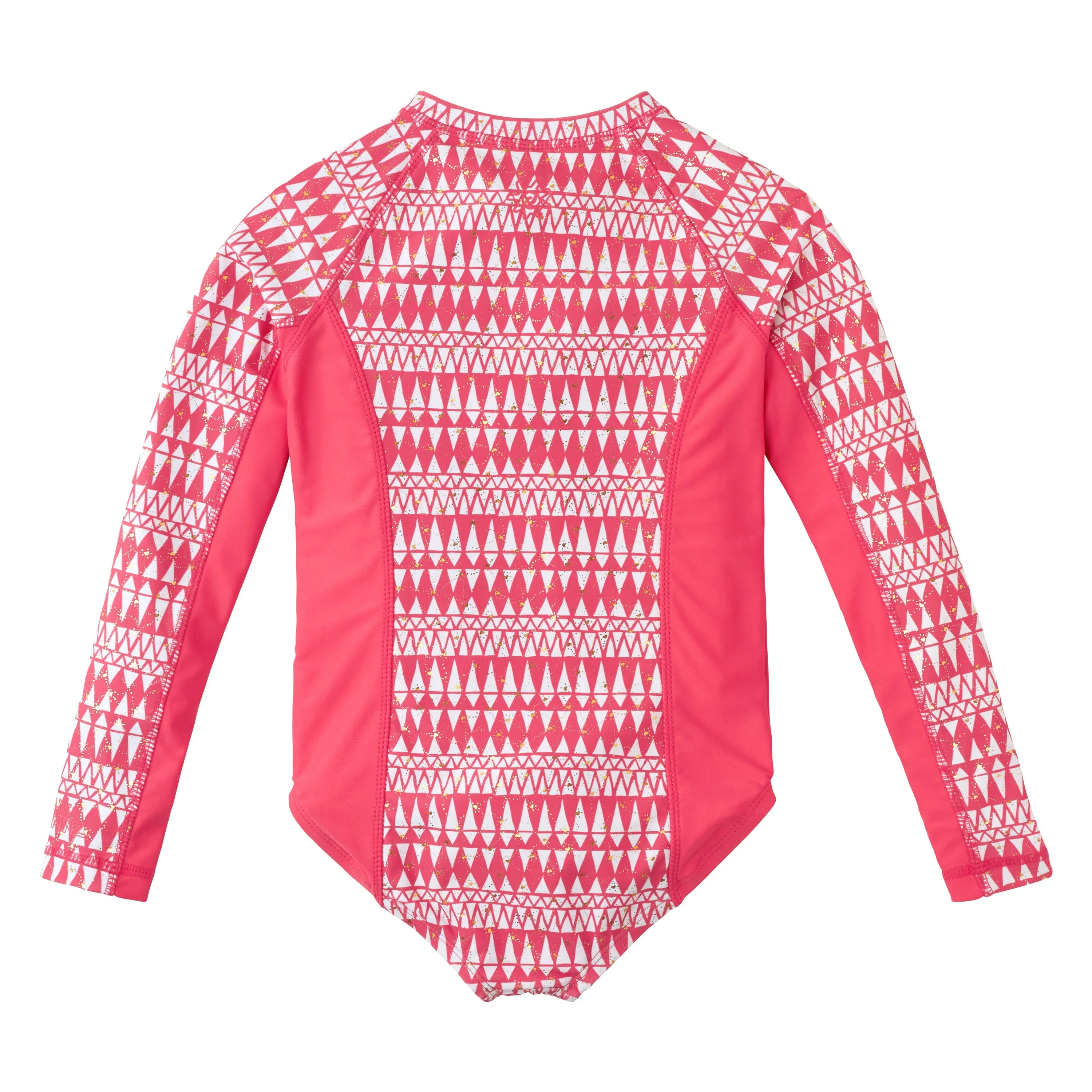 Girl's Long Sleeve Half Zip Swim Suit