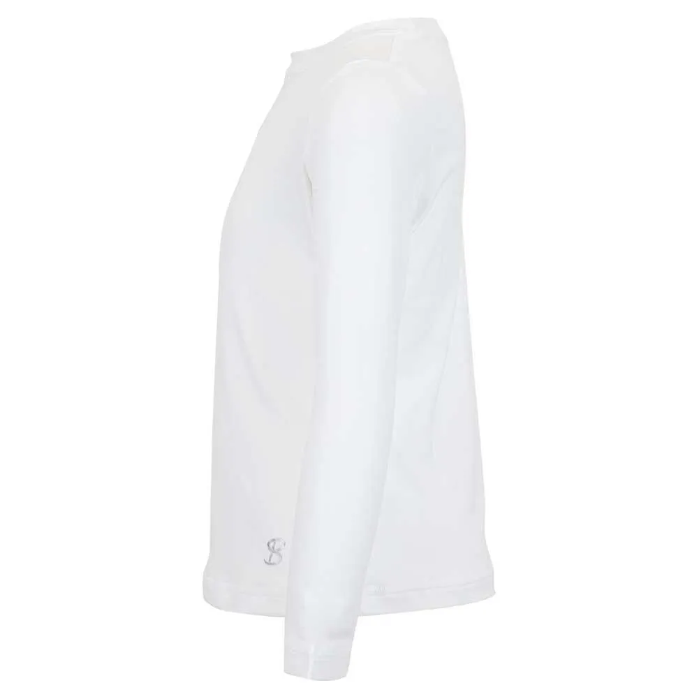 Girls' UV Colors Long Sleeve Tennis Top White