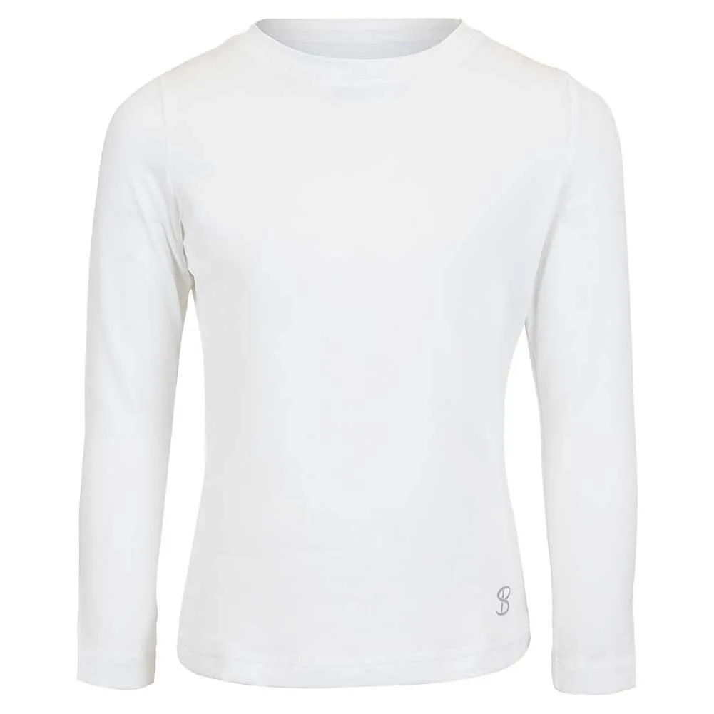 Girls' UV Colors Long Sleeve Tennis Top White