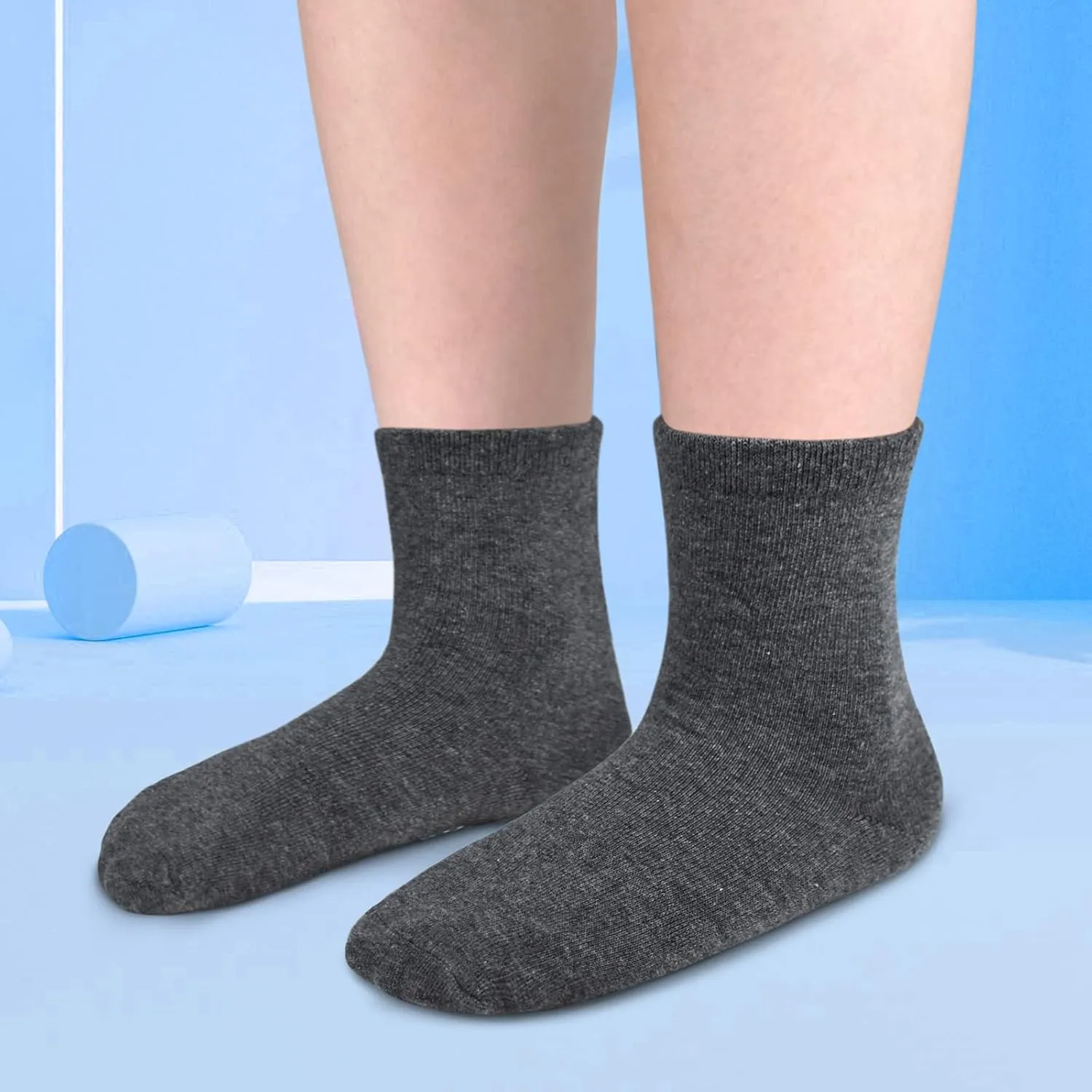 GRPSKCOS Baby Toddler Socks with Grip - 9 Pairs Anti-Skid Non Slip Kids Socks