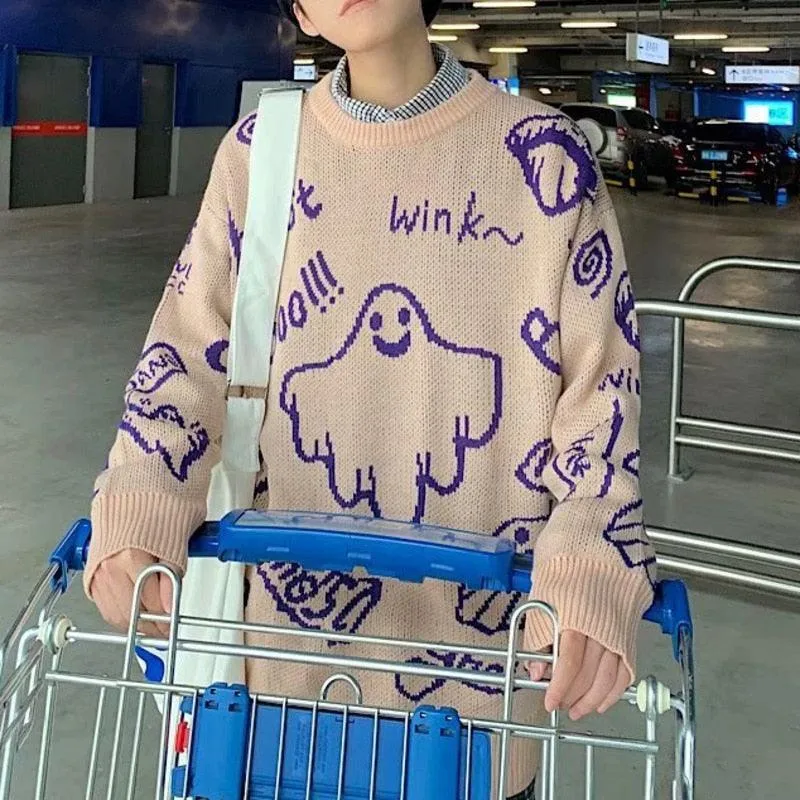 Hip Hop Ghost Pullovers Sweater - Stay Spooky and Stylish 👻🎤