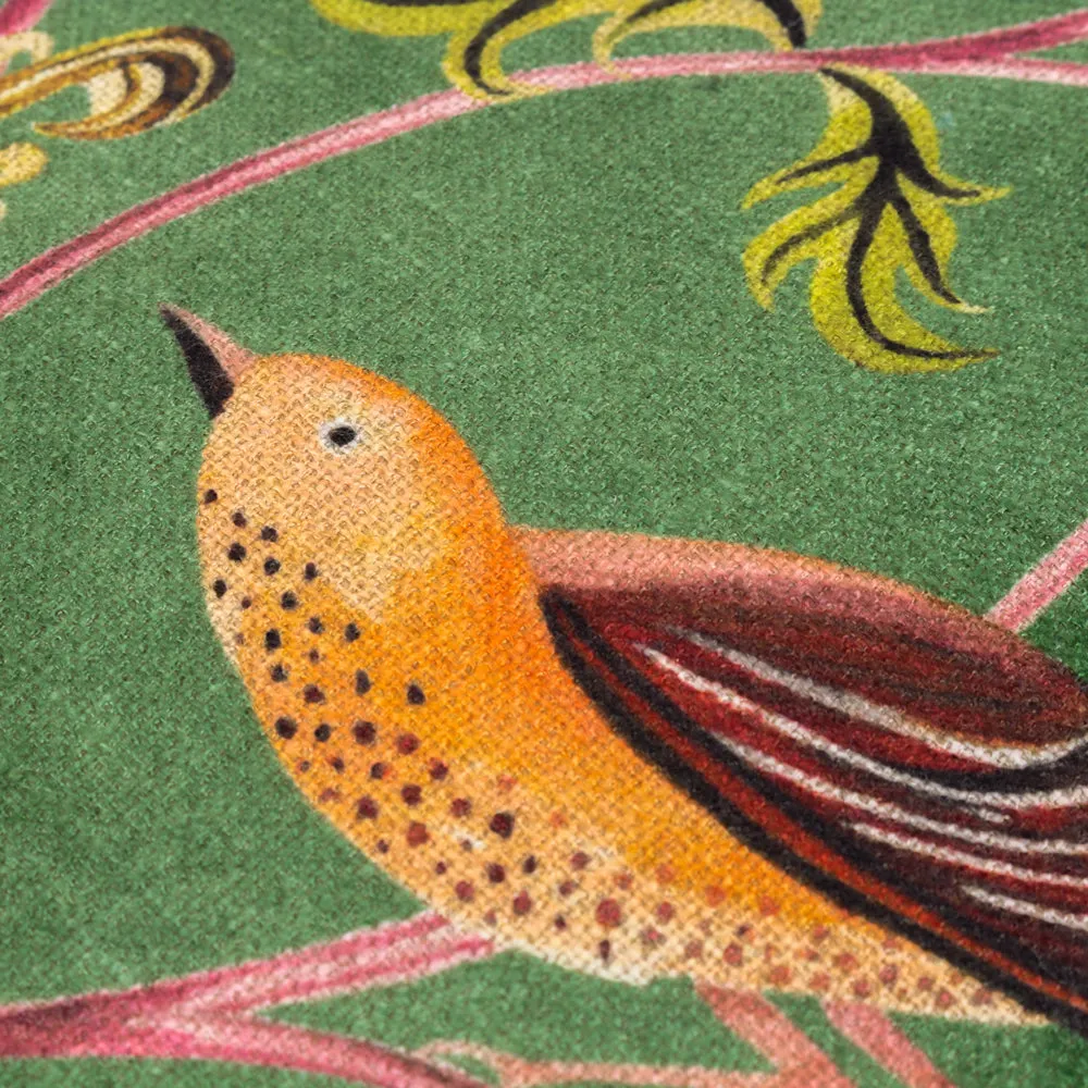 Holland Park Hedgerow Birds Cushion Green