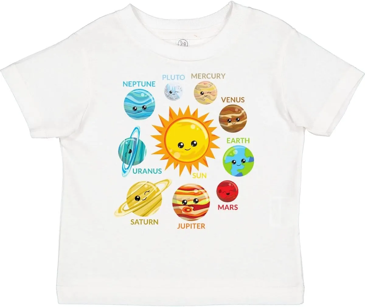inktastic Cute Planets, Solar System, Space, Cosmos, Galaxy Toddler T-Shirt