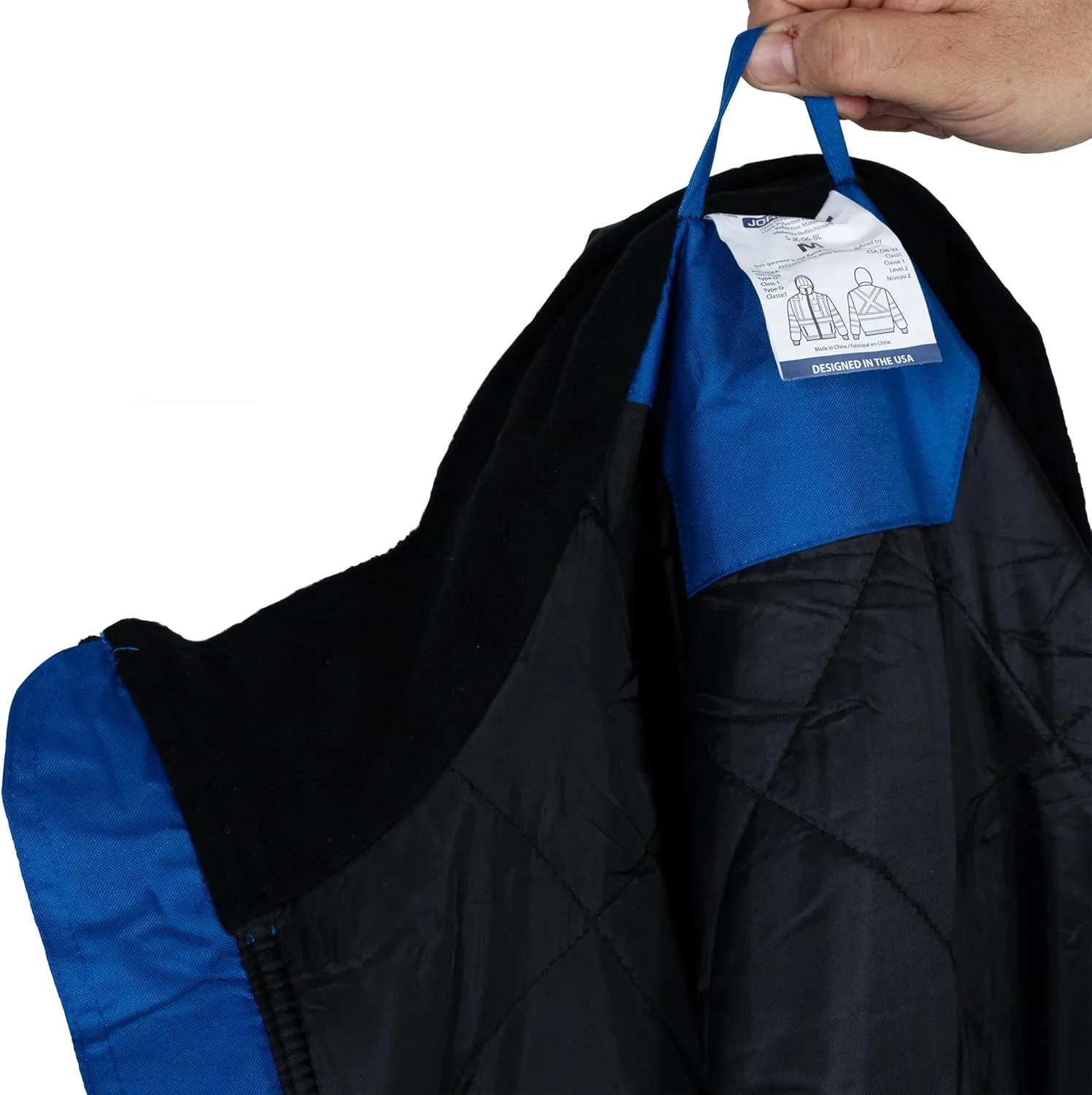 JORESTECH High Visibility Reflective Safety Bomber Jacket Waterproof X in Back ANSI/ISEA Class 1 Type O/CSA Z96