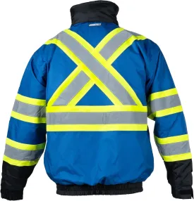 JORESTECH High Visibility Reflective Safety Bomber Jacket Waterproof X in Back ANSI/ISEA Class 1 Type O/CSA Z96