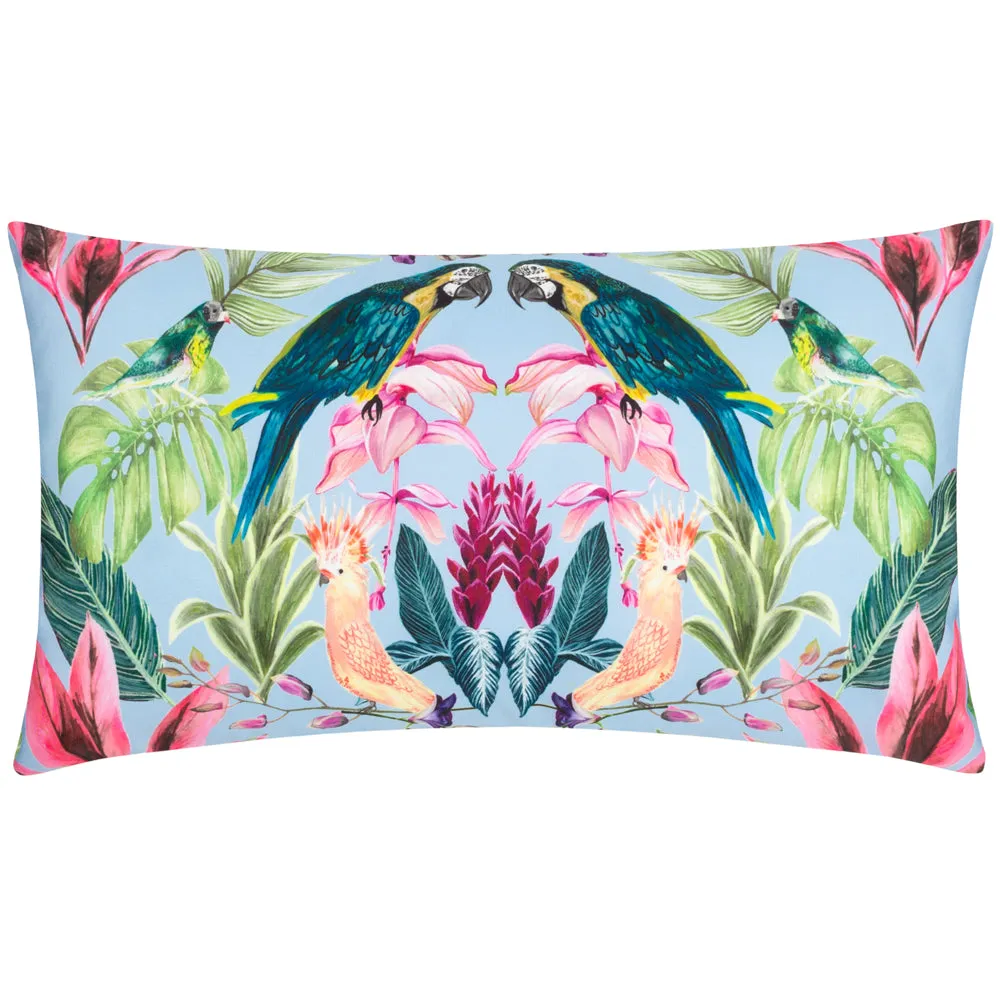 Kali Birds Outdoor Cushion Sky Blue