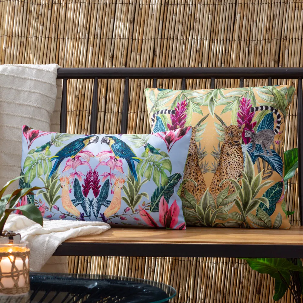 Kali Birds Outdoor Cushion Sky Blue