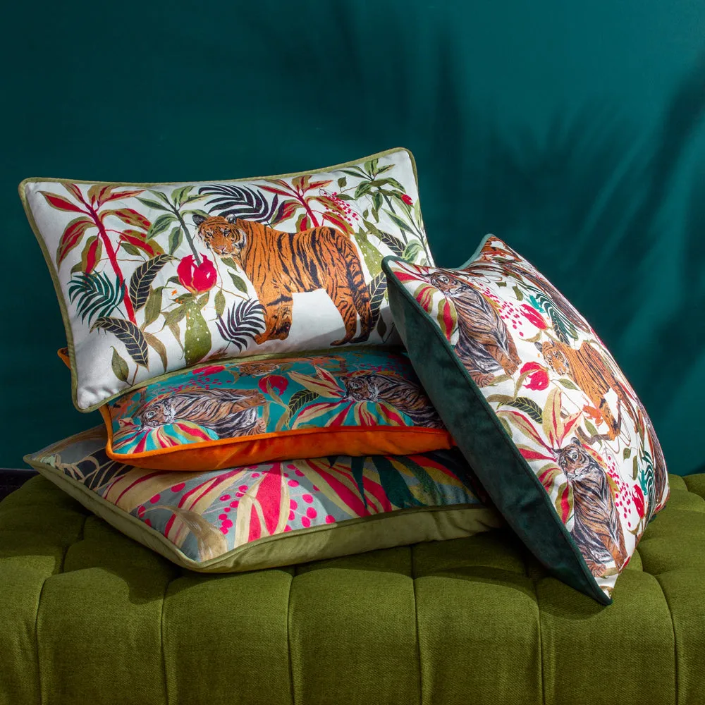 Kali Jungle Foliage Cushion Green