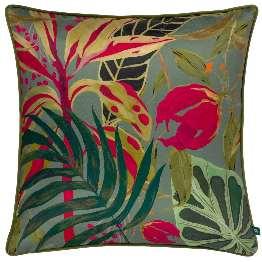 Kali Jungle Foliage Cushion Green