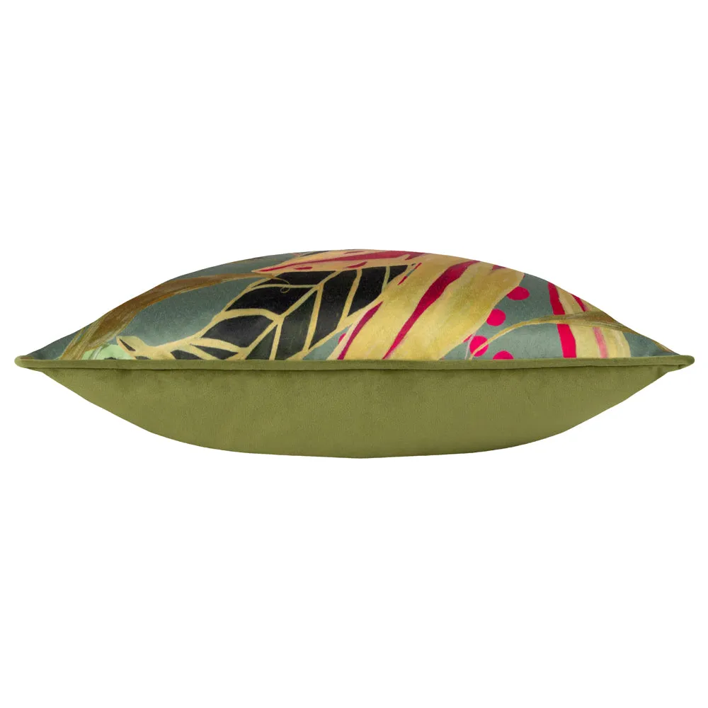 Kali Jungle Foliage Cushion Green