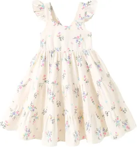 Kids Toddler Baby Girls Rainbow Dress Princess Sleeveless Beach Butterfly Sundress