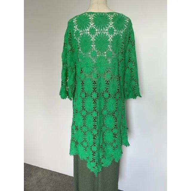 La Vie Boheme Duster - Lime Crochet Lace